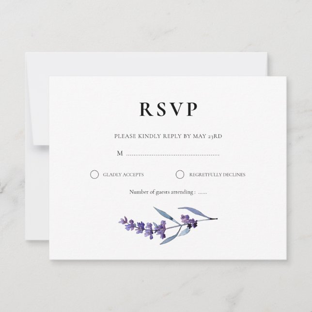 Hochzeit der Blumen RSVP Karte (Vorderseite)