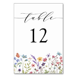 Hochzeit der Blumenfrühlings-Sommerssommer-Wildblu Tischnummer