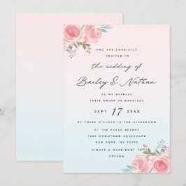 Hochzeit der Blumenzangenblüte Calligraphy Einladung