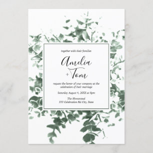Hochzeit der botanischen Foliage Einladung