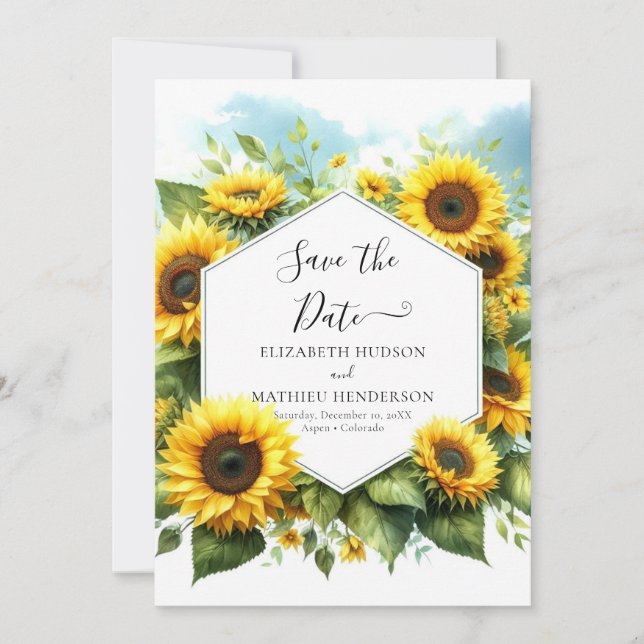 Hochzeit der Botanischen Wasserfarben Save The Date (Vorderseite)