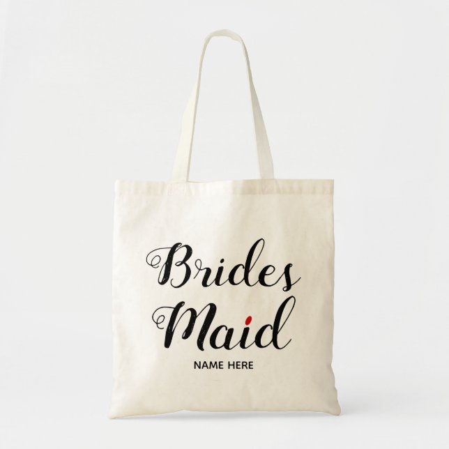Hochzeit der Bridesmaid-Schriftzeichen Tragetasche (Vorne)