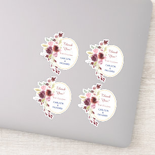 Hochzeit der Burgundy Navy Aufkleber