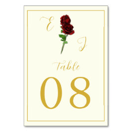 Hochzeit der Elfenbeingoldene Rose Tischnummer