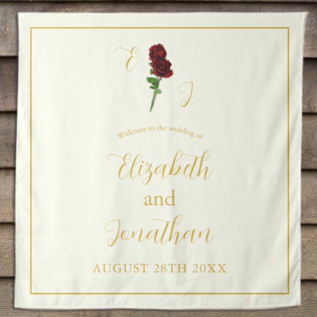 Hochzeit der Elfenbeingoldene Rose Wandteppich (Von Creator hochgeladen)