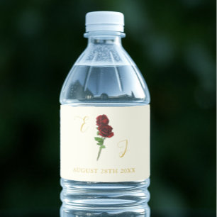 Hochzeit der Elfenbeingoldene Rose Wasserflaschenetikett