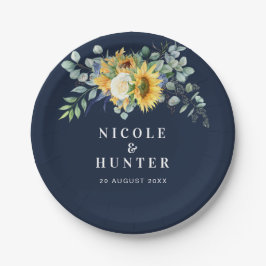 Hochzeit der Eukalyptus-Sonnenblume Pappteller