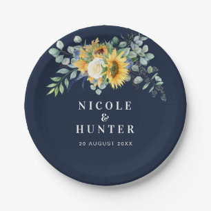 Hochzeit der Eukalyptus-Sonnenblume Pappteller
