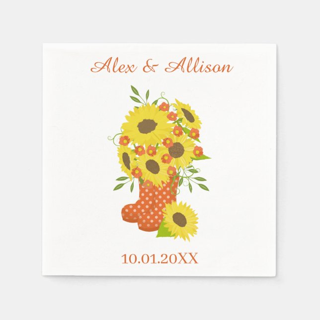 Hochzeit der Gelbblüte Serviette (Vorderseite)