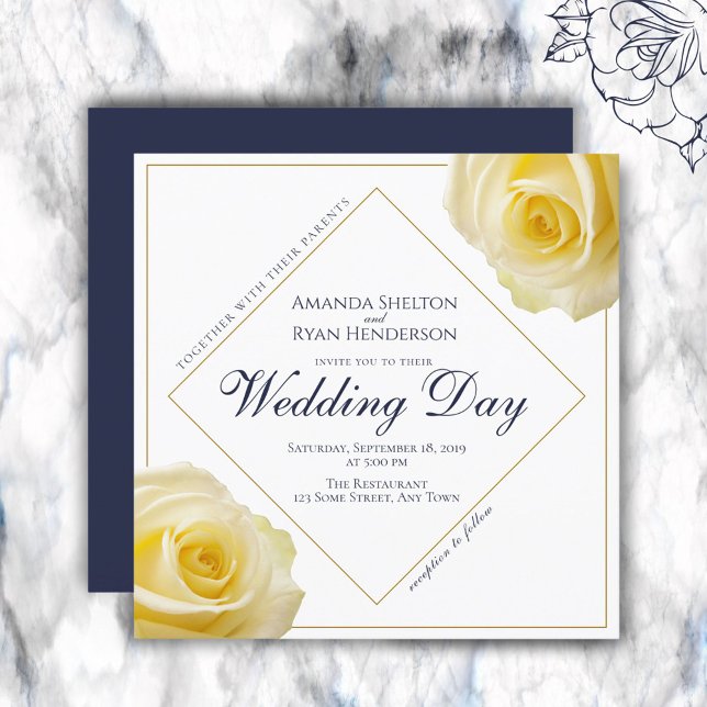 Hochzeit der Gelben Rose Einladung (Von Creator hochgeladen)