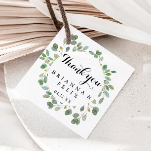 Hochzeit der geometrischen Greenerie Eukalyptus Ca Geschenkanhänger