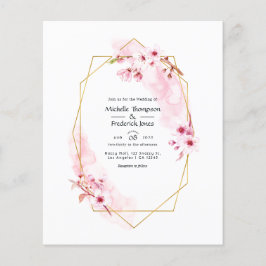 Hochzeit der geometrischen rosa Frühlingskirsche Flyer