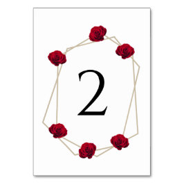 Hochzeit der geometrischen Rote Rose Tischnummer