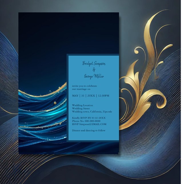 Hochzeit der Golden Accented Abstrakt Ocean Waves (Von Creator hochgeladen)