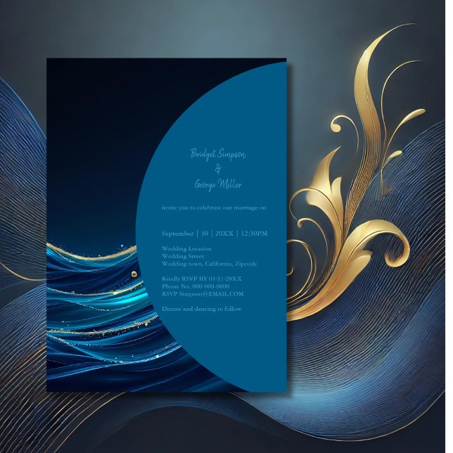 Hochzeit der Golden Accented Abstrakt Ocean Waves (Von Creator hochgeladen)