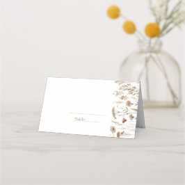 Hochzeit der Golden Meadow Watercolor-Wildblume Platzkarte
