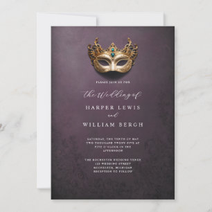 Hochzeit der goldenen Maskerade Einladung
