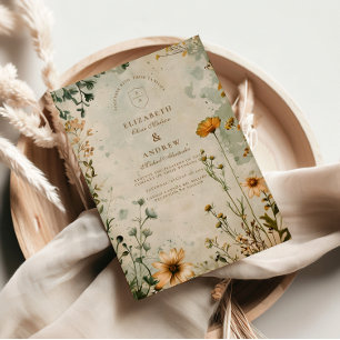 Hochzeit der Goldenen Wiese-Wildblume Einladung
