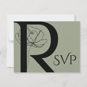 Hochzeit der Grünen Blumenzettel RSVP Karte