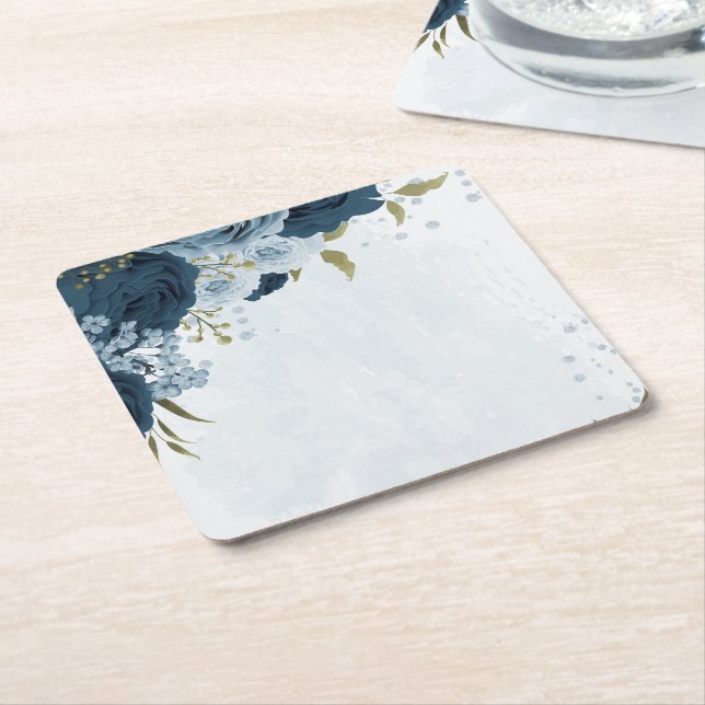 Hochzeit der hellblauen Blume Rechteckiger Pappuntersetzer (angewinkelt)