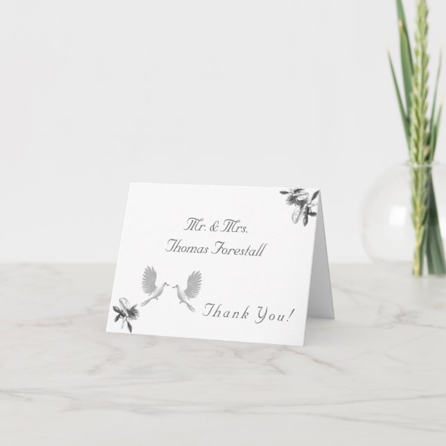 Hochzeit der Hochzeit des Katholischen Volkes Dankeskarte (Vorderseite)