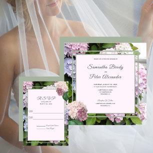Hochzeit der Hydrangea-Blüten Einladung