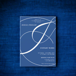 Hochzeit der Kalligraphie in Script-Blau Einladung