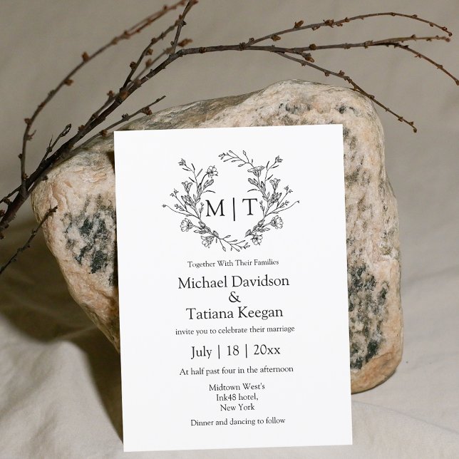 Hochzeit der klassischen Typografie Einladung (Von Creator hochgeladen)