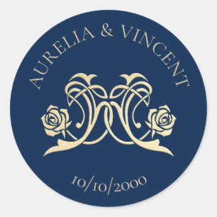 Hochzeit der königlichen mittelalterlichen Rose Runder Aufkleber
