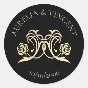 Hochzeit der königlichen mittelalterlichen Rose Runder Aufkleber