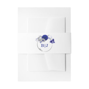 Hochzeit der königsblauen silbernen Blume Einladungsbanderole