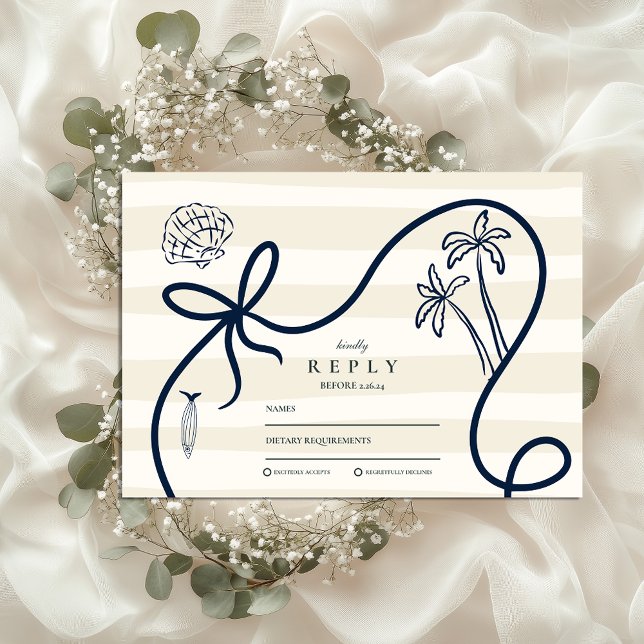 Hochzeit der Küstenlandschaft RSVP Karte (Von Creator hochgeladen)