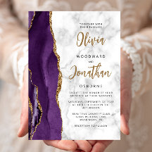 Hochzeit der lila Goldmarble-Agate-Kalligrafie