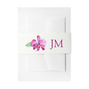 Hochzeit der Lila Orchid-Monogramm Einladungsbanderole