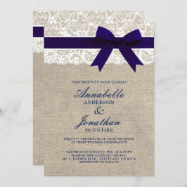 Hochzeit der Marine auf Burlap & Lace Rustikal Einladung