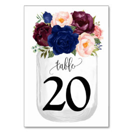 Hochzeit der Marine Blume Mason Jar Country Tischnummer