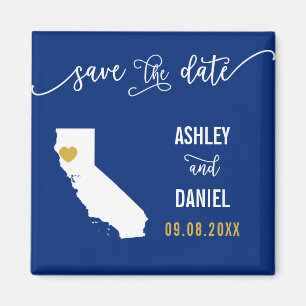 Hochzeit der Marine California Save the Date Map Magnet
