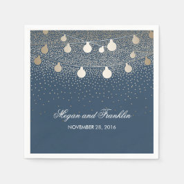 Hochzeit der Marine mit Gold String Lights Serviette