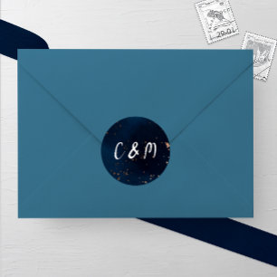 Hochzeit der Marine und der Bronze Runder Aufkleber