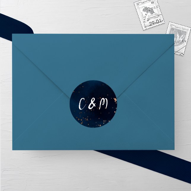 Hochzeit der Marine und der Bronze Runder Aufkleber (Von Creator hochgeladen)