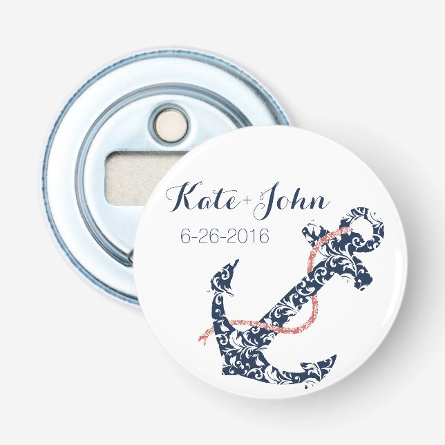 Hochzeit der Marine und der Korallenriffe Flaschenöffner (Vorderseite)