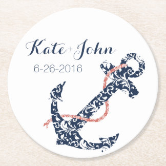 Hochzeit der Marine und der Korallenriffe Runder Pappuntersetzer