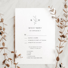 Hochzeit der Minimalistischen Olive Leaf-Olive-Mon RSVP Karte