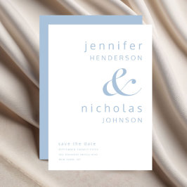 Hochzeit der modernen blauen Typografie Save The Date