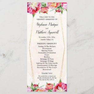 Hochzeit der modernen geometrischen Coral Red Peon Programm