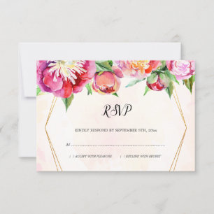 Hochzeit der modernen geometrischen Wasserfarbenko RSVP Karte