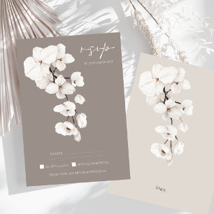 Hochzeit der modernen grauen Orchideen RSVP Karte