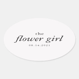 Hochzeit der modernen kalligraphischen Blume Ovaler Aufkleber