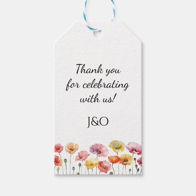 Hochzeit der Mohnblüte Geschenkanhänger (Vorderseite)