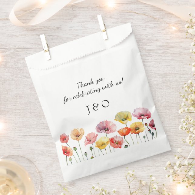 Hochzeit der Mohnblüte Geschenktütchen (Ausgeschnitten)